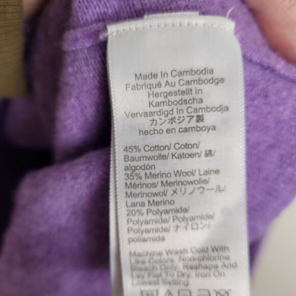 J.Crew Teddie purple wool long sleeve sweater women's size large - Picture 4 of 6